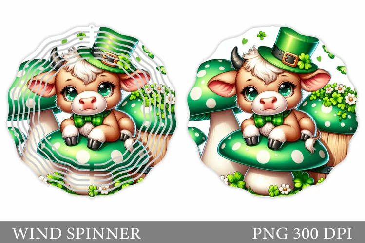 St Patrick Cow Wind Spinner. St Patrick Wind Spinner Design