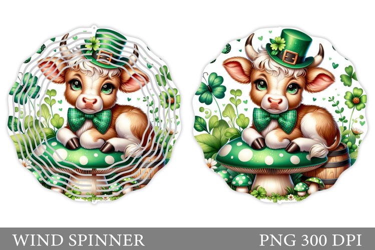 St Patrick Cow Wind Spinner. St Patrick Wind Spinner Design example image 1