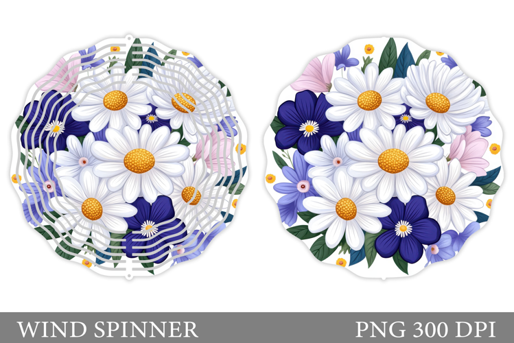 Floral Wind Spinner Sublimation. Flowers Wind Spinner Design