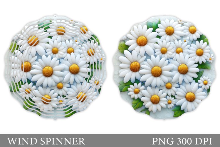 Daisy Flowers Wind Spinner. Flowers Wind Spinner Design example image 1