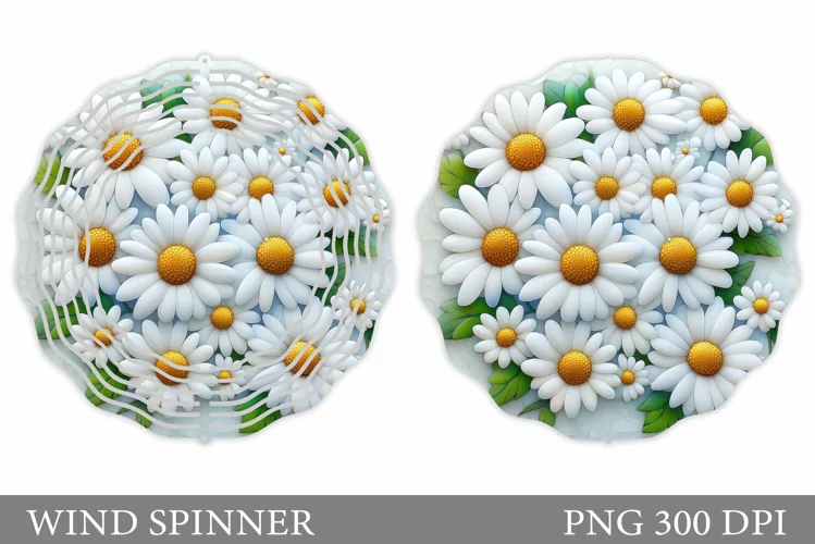 Daisy Flowers Wind Spinner. Flowers Wind Spinner Design