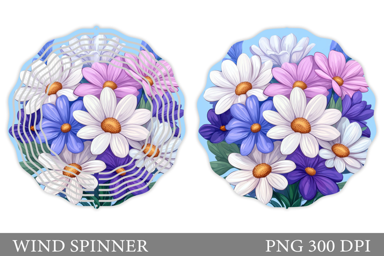 Floral Wind Spinner Sublimation. Flowers Wind Spinner Design
