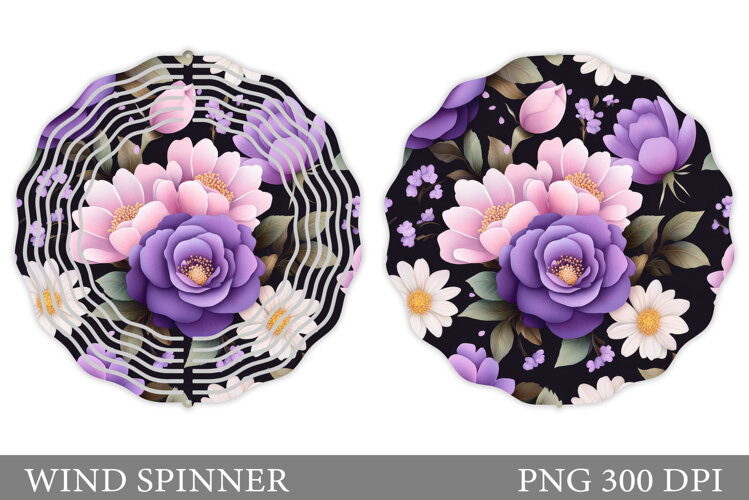 Roses Wind Spinner Design. Flowers Wind Spinner Sublimation example image 1