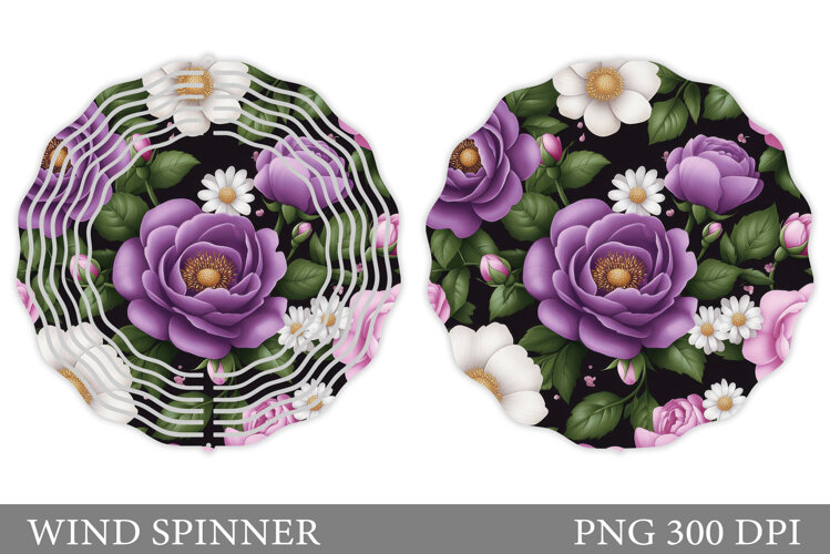 Roses Wind Spinner Design. Flowers Wind Spinner Sublimation example image 1
