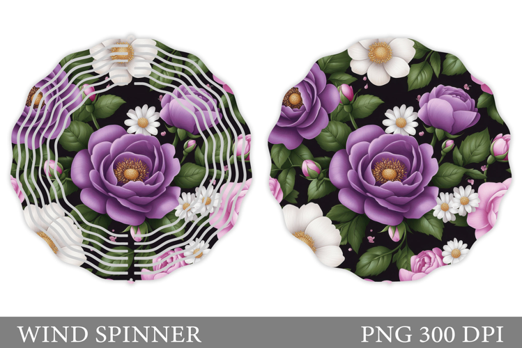 Roses Wind Spinner Design. Flowers Wind Spinner Sublimation