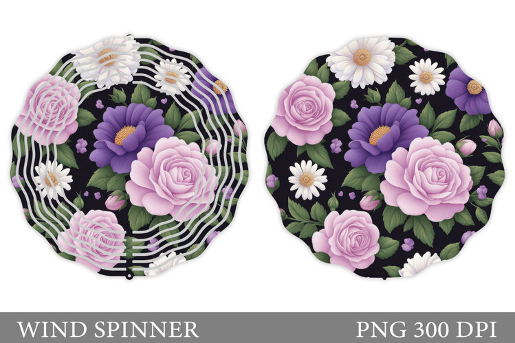 Roses Wind Spinner Design. Flowers Wind Spinner Sublimation example image 1
