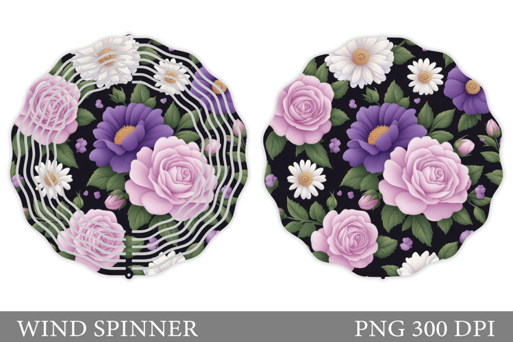 Roses Wind Spinner Design. Flowers Wind Spinner Sublimation