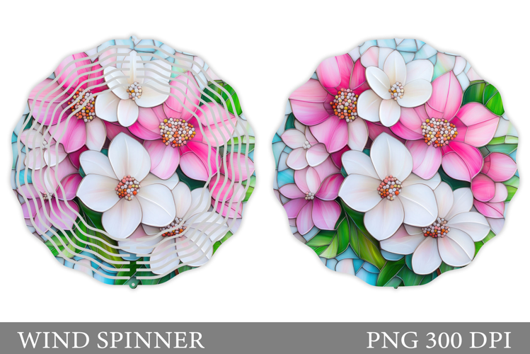 Flowers Wind Spinner Design. Floral Wind Spinner Sublimation