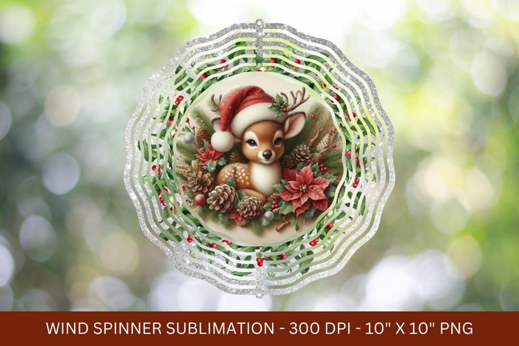 reindeer christmas wind spinner png sublimation example image 1