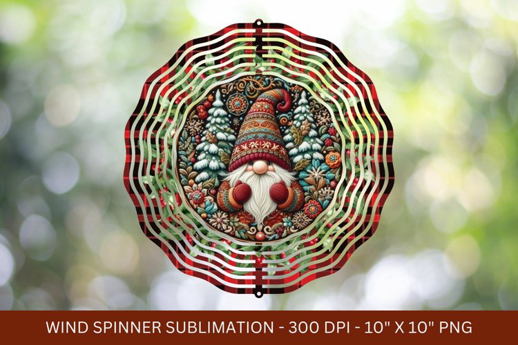 gnome christmas wind spinner png sublimation
