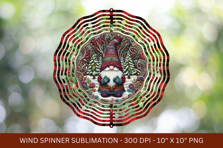 gnome christmas wind spinner png sublimation