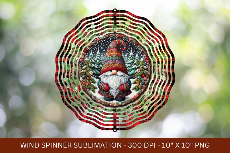 gnome christmas wind spinner png sublimation
