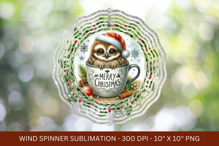 baby owl christmas wind spinner png sublimation