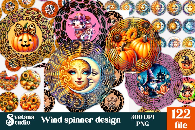 Halloween wind spinner | Cow spinner | Mystical wind spinner example image 1