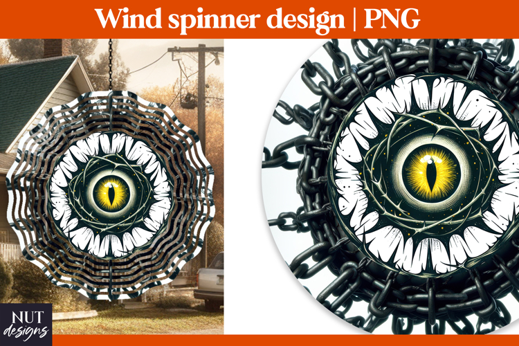 Evil Eye Wind Spinner PNG, Halloween wind spinner