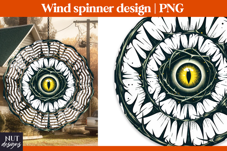 Evil Eye Wind Spinner PNG, Halloween wind spinner