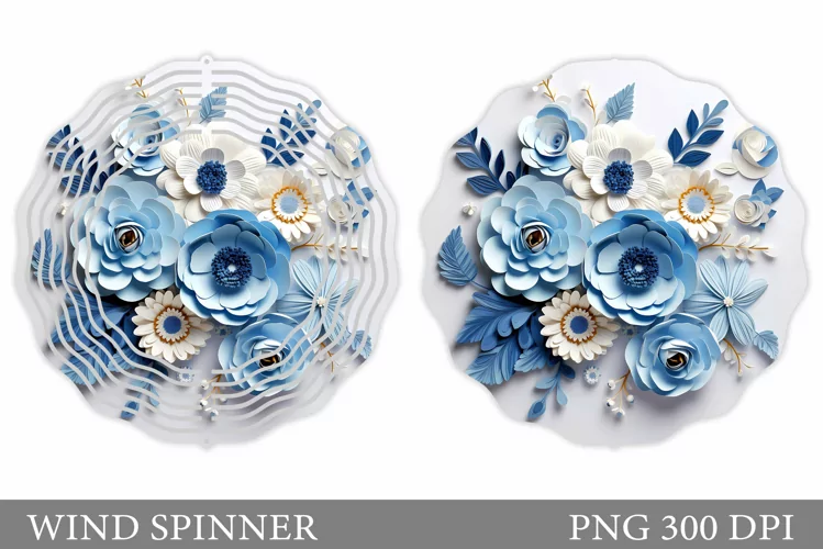 3D Flowers Wind Spinner Design. Flowers Wind Spinner
