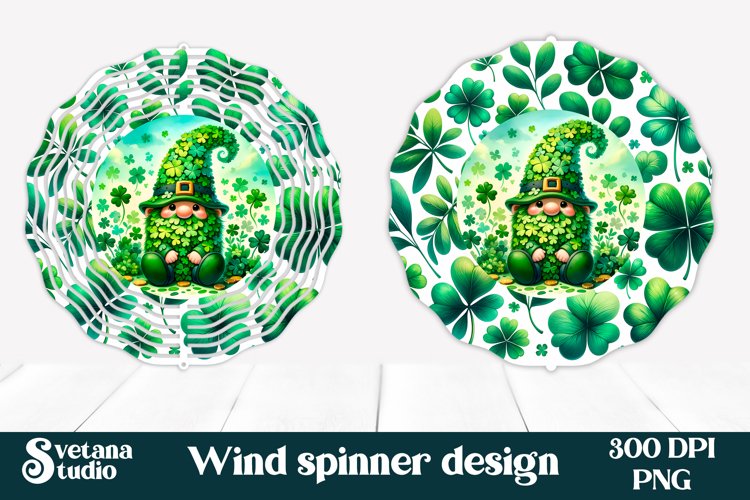 St patricks day wind spinner sublimation | St patricks gnome example image 1