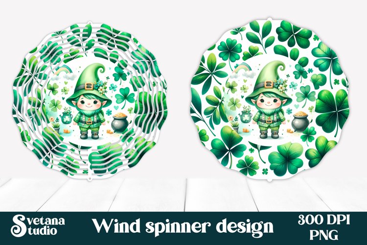 St patricks day green wind spinner | St patricks gnome PNG example image 1