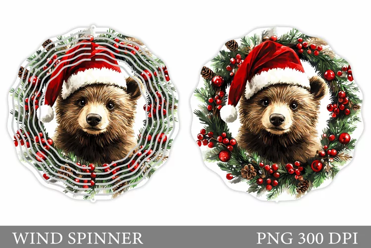 Christmas Bear Wind Spinner. Christmas Wind Spinner Design