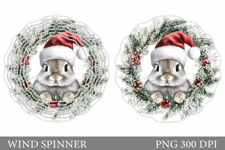 Christmas Bunny Wind Spinner. Christmas Wind Spinner