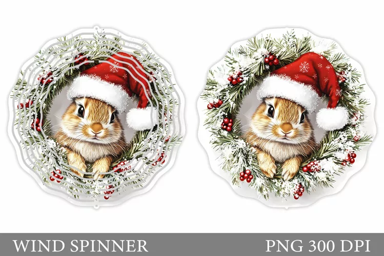Christmas Bunny Wind Spinner. Christmas Wind Spinner