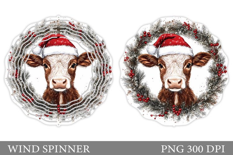 Christmas Cow Wind Spinner. Christmas Wind Spinner Design example image 1