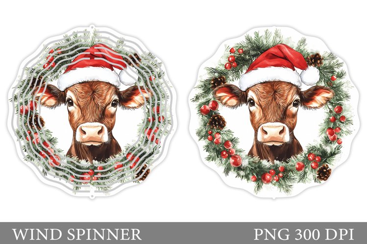 Christmas Cow Wind Spinner. Christmas Wind Spinner Design example image 1
