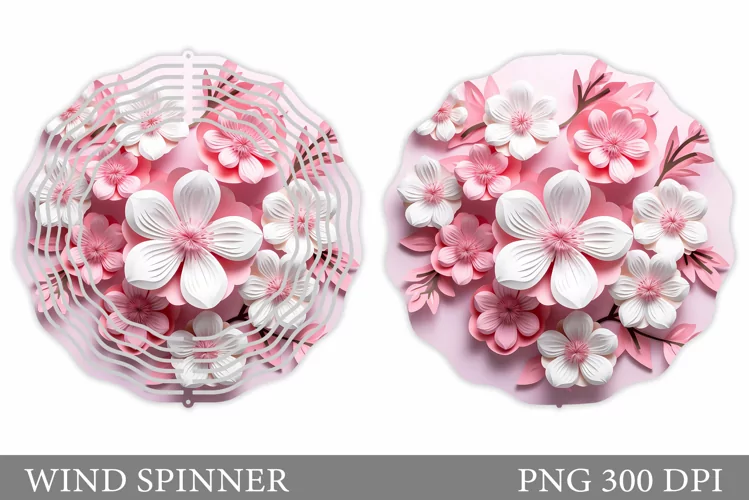 3D Flowers Wind Spinner. Flowers Wind Spinner Design
