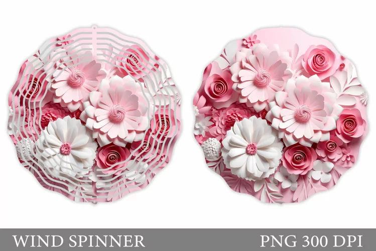 3D Flowers Wind Spinner. 3D Floral Wind Spinner Design