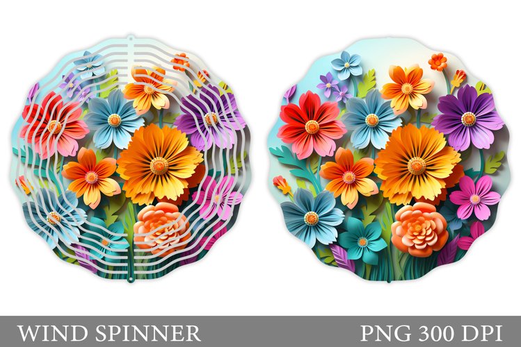 3D Flowers Wind Spinner Design. Flowers Wind Spinner