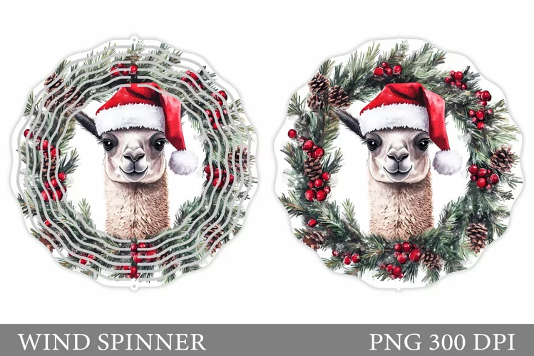 Christmas Lama Wind Spinner. Christmas Wind Spinner Design
