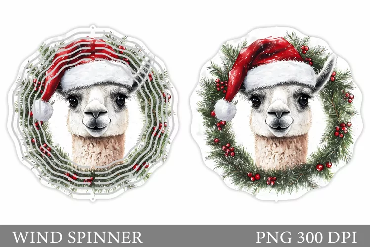 Christmas Lama Wind Spinner. Christmas Wind Spinner Design
