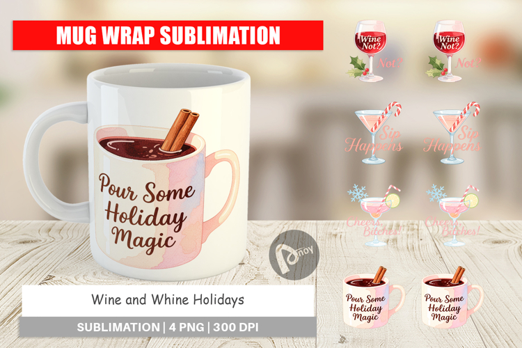 Mug Wrap Wine and Whine Quotes