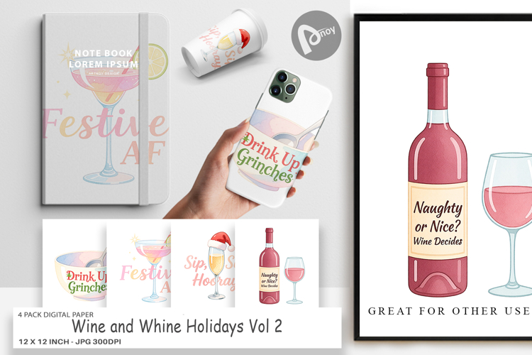 Digital Paper Wine and Whine Quotes