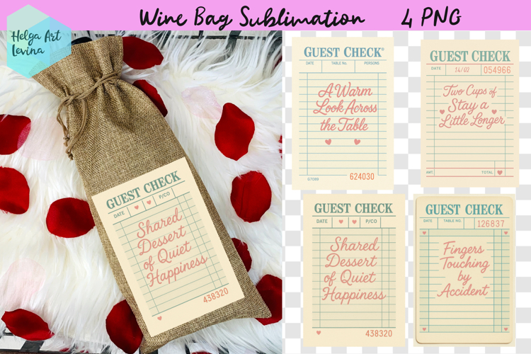 Wine Bag Sublimation | Valentines Day PNG
