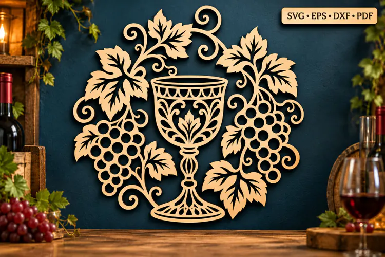 Wine Bar Sign Laser Cut File SVG