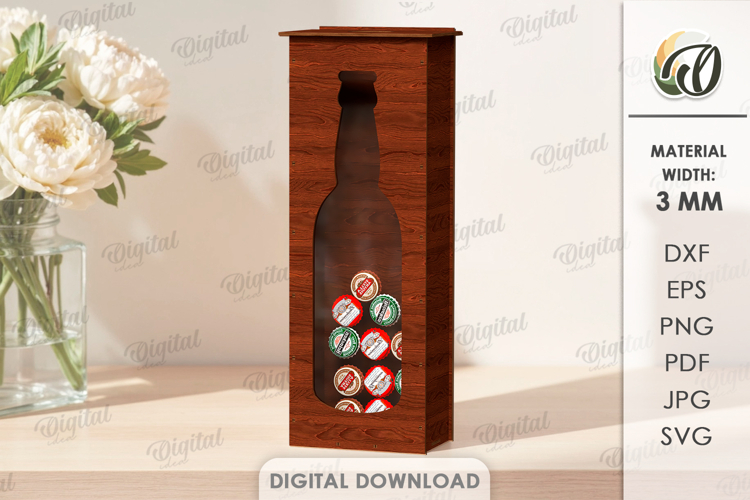 Beer Cork Box Laser Cut. Beer Cork Holder. Storage Box SVG