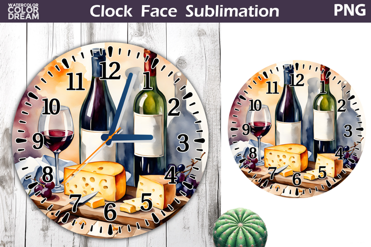 Wine And Cheese Clock Face | Wine Clock Design