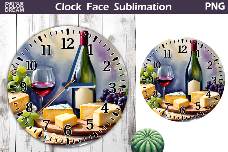 Wine And Cheese Clock Face | Wine Clock Design