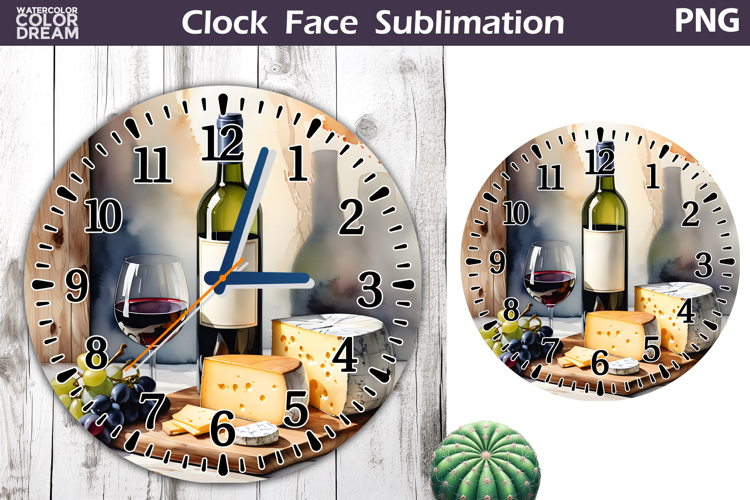 Wine And Cheese Clock Face | Wine Clock Design