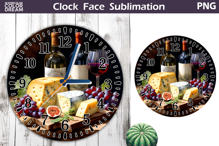 Wine And Cheese Clock Face | Wine Clock Design