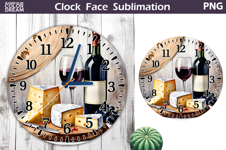 Wine And Cheese Clock Face | Wine Clock Design