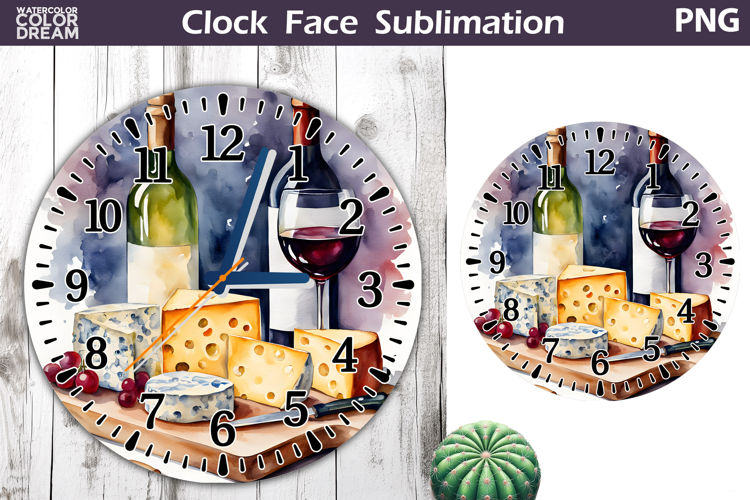 Wine And Cheese Clock Face | Wine Clock Design