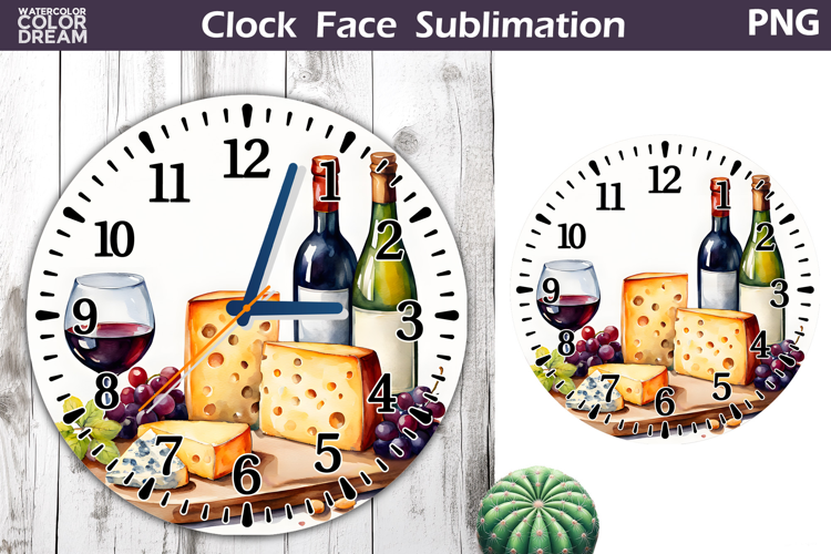 Wine And Cheese Clock Face | Wine Clock Design