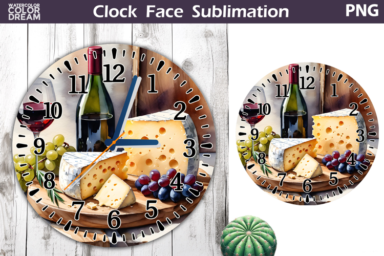 Wine And Cheese Clock Face | Wine Clock Design