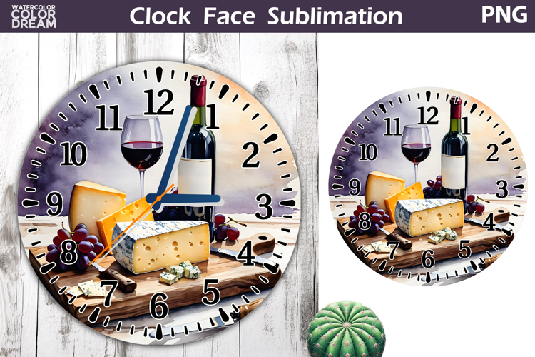 Wine And Cheese Clock Face | Wine Clock Design