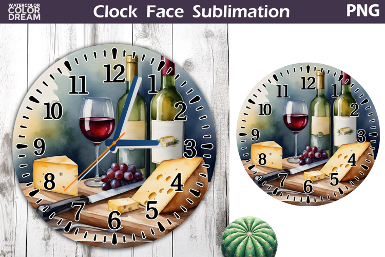 Wine And Cheese Clock Face | Wine Clock Design