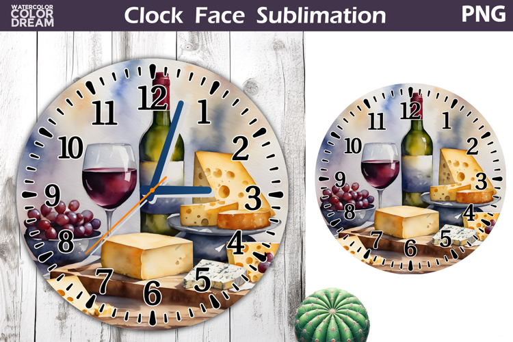 Wine And Cheese Clock Face | Wine Clock Design