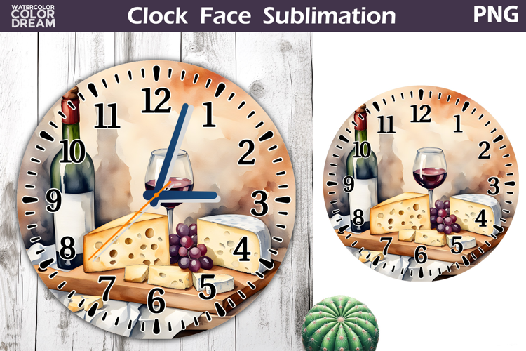 Wine And Cheese Clock Face | Wine Clock Design